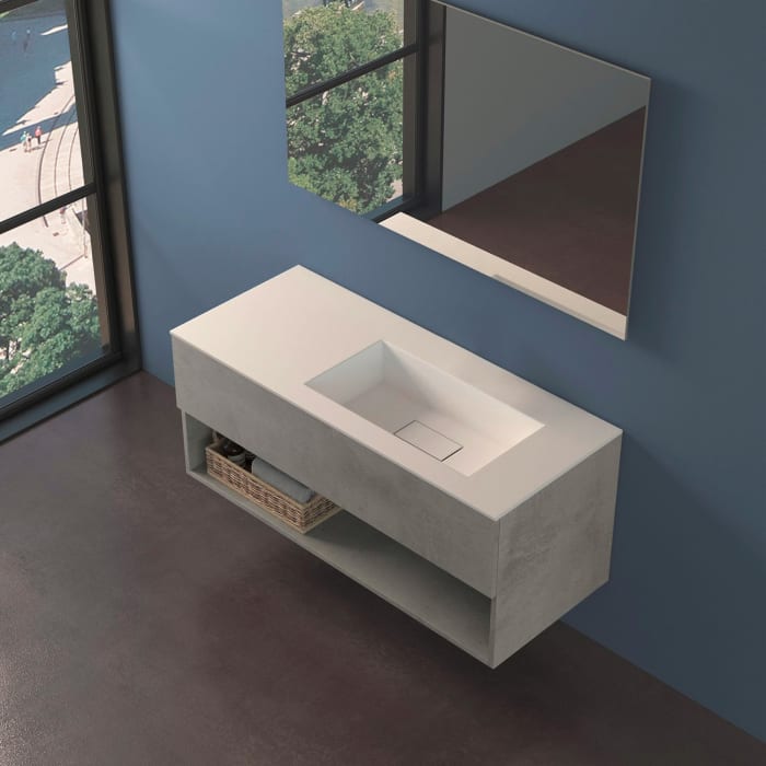 progettobagno Evo 54 Lago Uno Waschtisch mit Unterschrank  120 cm, Ausführung rechts