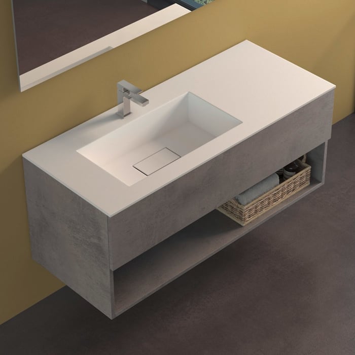 progettobagno Evo 54 Lago Uno Waschtisch mit Unterschrank  120 cm, Ausführung links
