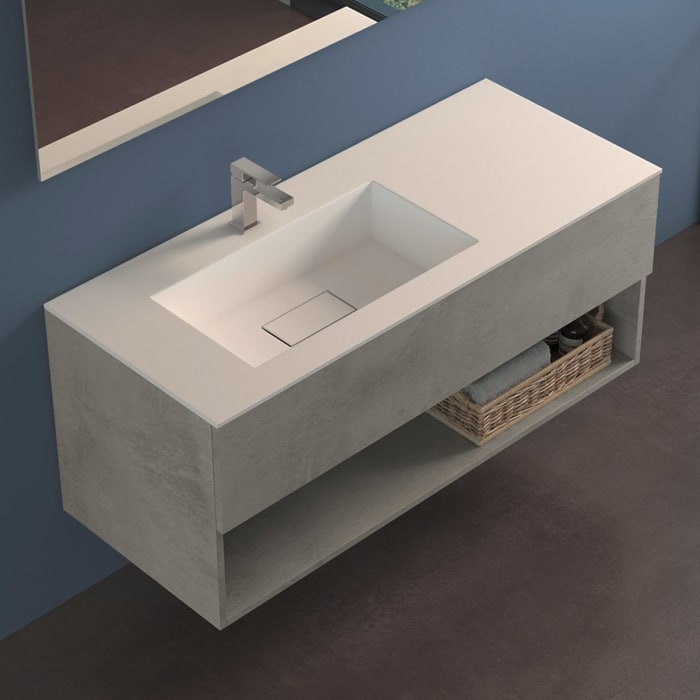progettobagno Evo 54 Lago Uno Waschtisch mit Unterschrank  120 cm, Ausführung links