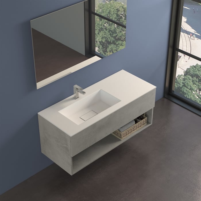 progettobagno Evo 54 Lago Uno Waschtisch mit Unterschrank  120 cm, Ausführung links