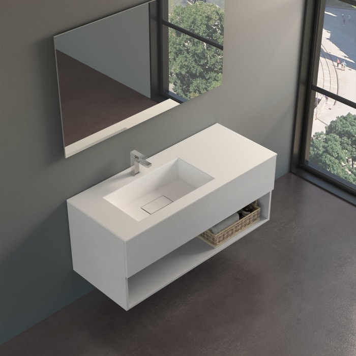 progettobagno Evo 54 Lago Uno Waschtisch mit Unterschrank  120 cm, Ausführung links