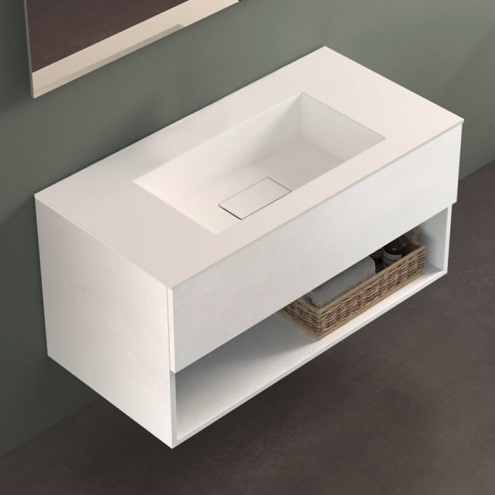 progettobagno Evo 54 Lago Uno Waschtisch mit Unterschrank  100 cm ohne Hahnloch