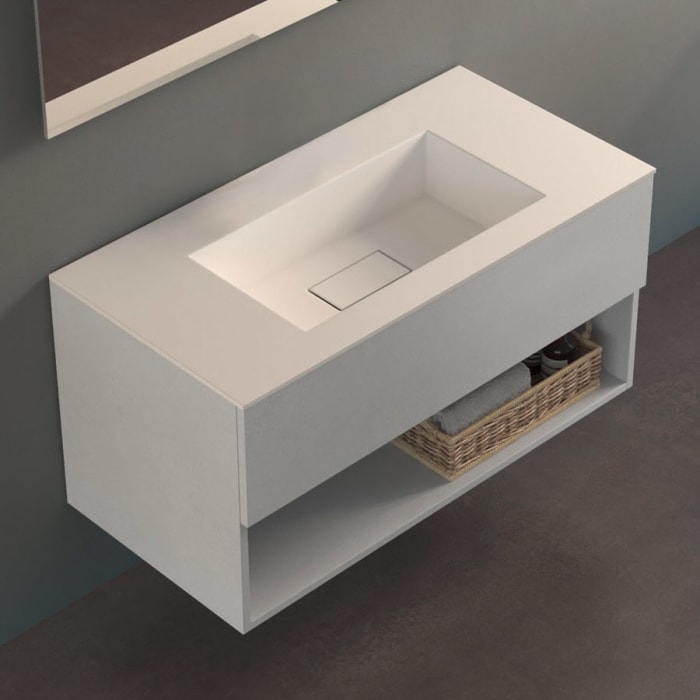 progettobagno Evo 54 Lago Uno Waschtisch mit Unterschrank  100 cm ohne Hahnloch