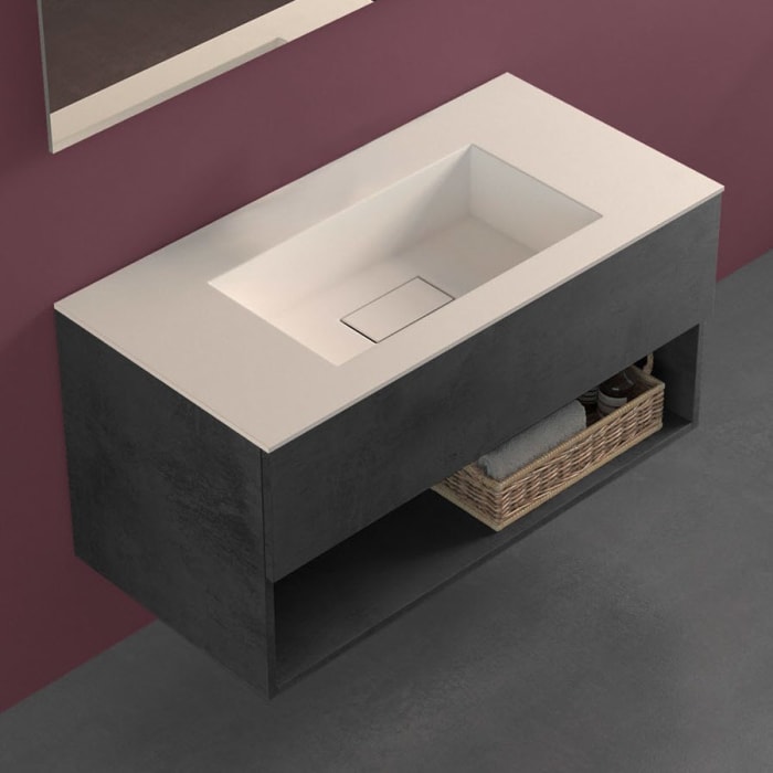 progettobagno Evo 54 Lago Uno Waschtisch mit Unterschrank  100 cm ohne Hahnloch