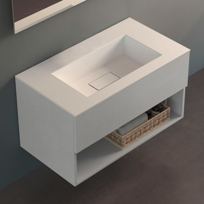 progettobagno Evo 54 Lago Uno Waschtisch mit Unterschrank  90 cm ohne Hahnloch