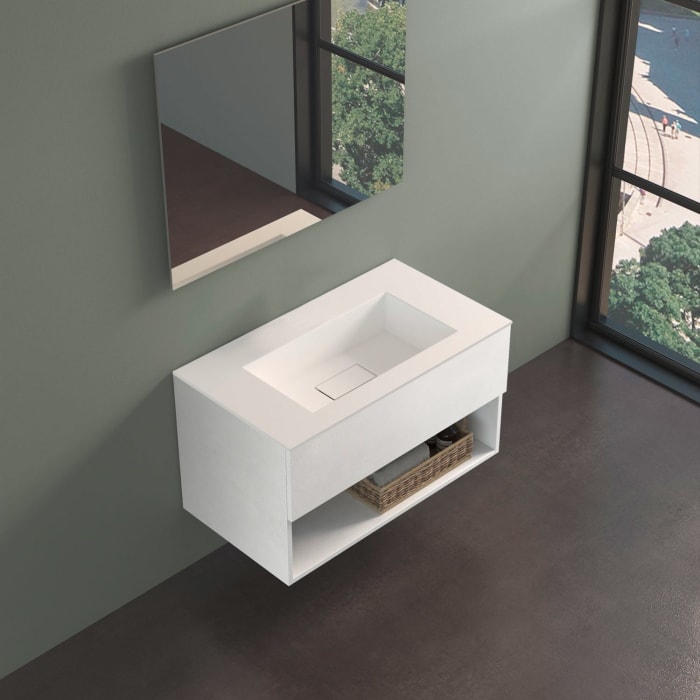 progettobagno Evo 54 Lago Uno Waschtisch mit Unterschrank  90 cm ohne Hahnloch