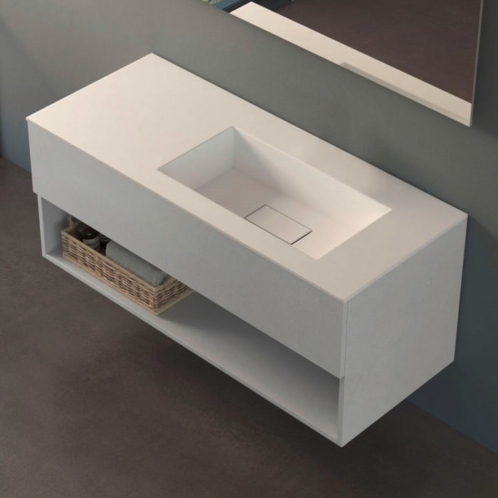 progettobagno Evo 54 Lago Uno Waschtisch mit Unterschrank  120 cm, Ausführung rechts ohne Hahnloch