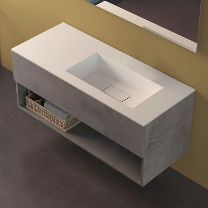 progettobagno Evo 54 Lago Uno Waschtisch mit Unterschrank  120 cm, Ausführung rechts ohne Hahnloch