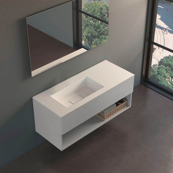 progettobagno Evo 54 Lago Uno Waschtisch mit Unterschrank  120 cm, Ausführung links ohne Hahnloch