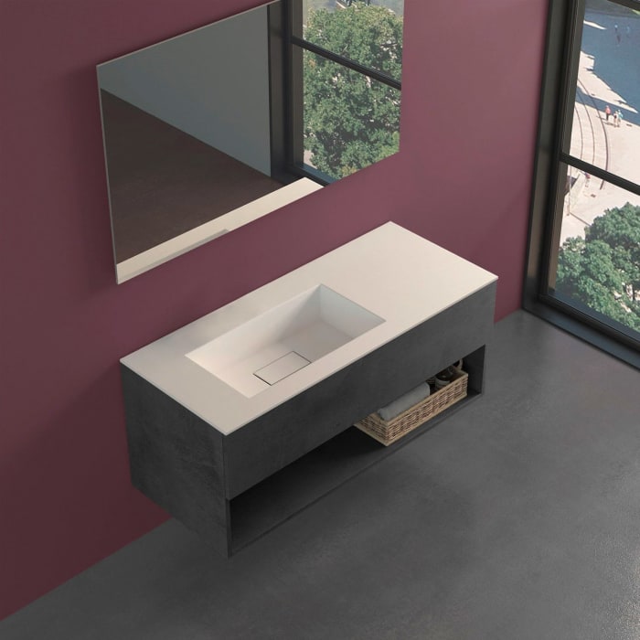 progettobagno Evo 54 Lago Uno Waschtisch mit Unterschrank  120 cm, Ausführung links ohne Hahnloch
