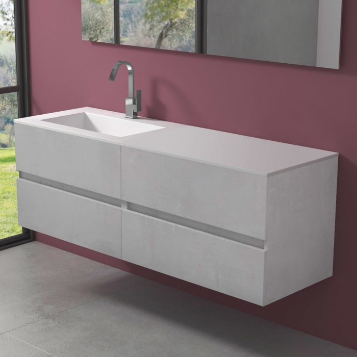 progettobagno Evo 54 Lago Waschtisch mit Unterschrank 160 cm, Ausführung links