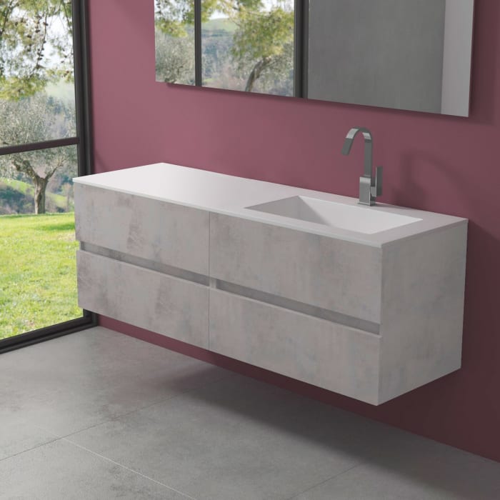 progettobagno Evo 54 Lago Waschtisch mit Unterschrank 160 cm, Ausführung rechts