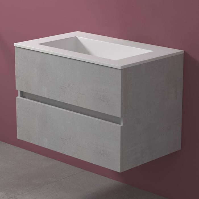 progettobagno Evo 54 Lago Waschtisch mit Unterschrank  80 cm ohne Hahnloch