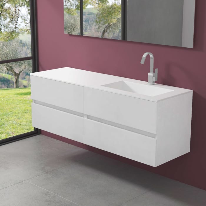 progettobagno Evo 54 Lago Waschtisch mit Unterschrank 160 cm, Ausführung rechts