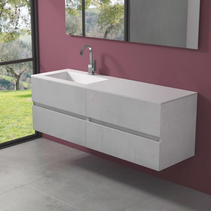 progettobagno Evo 54 Lago Waschtisch mit Unterschrank 160 cm, Ausführung links