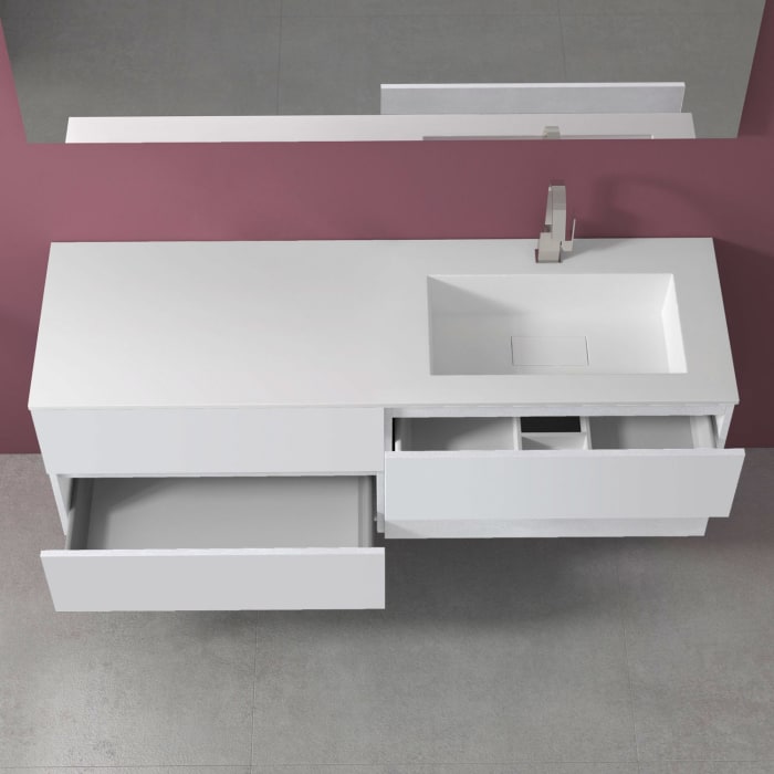 progettobagno Evo 54 Lago Waschtisch mit Unterschrank 160 cm, Ausführung rechts