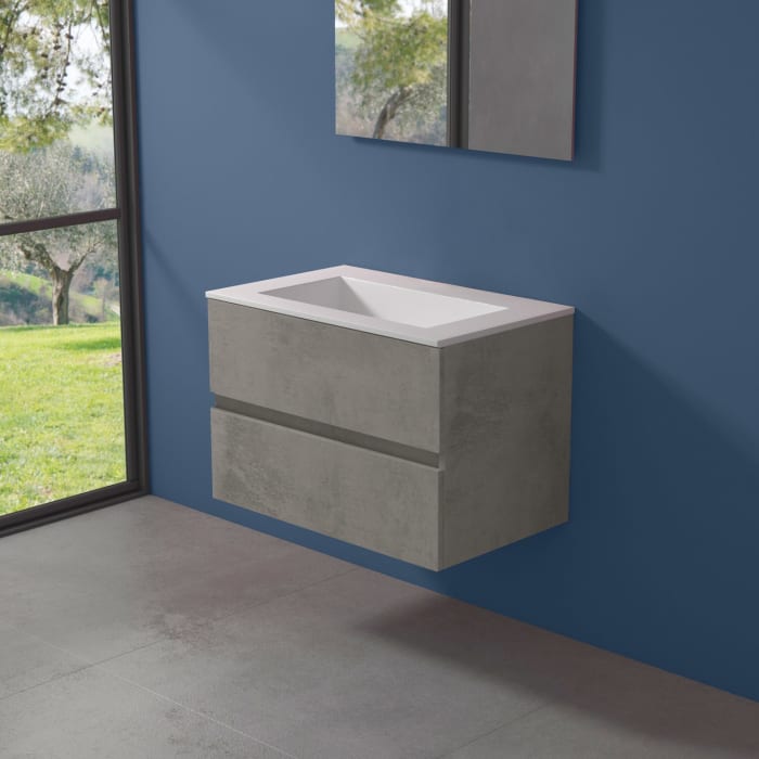 progettobagno Evo 54 Lago Waschtisch mit Unterschrank 80 cm ohne Hahnloch