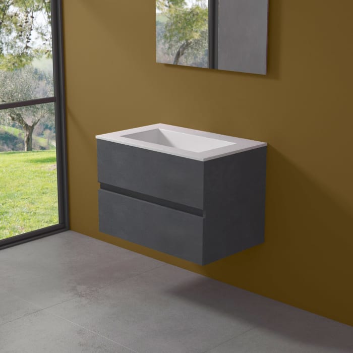 progettobagno Evo 54 Lago Waschtisch mit Unterschrank 80 cm ohne Hahnloch