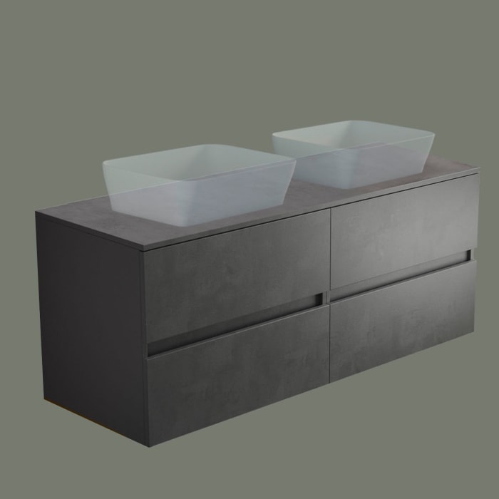 progettobagno Evo 54 Modular Doppel-Waschtischkonsole 140 cm