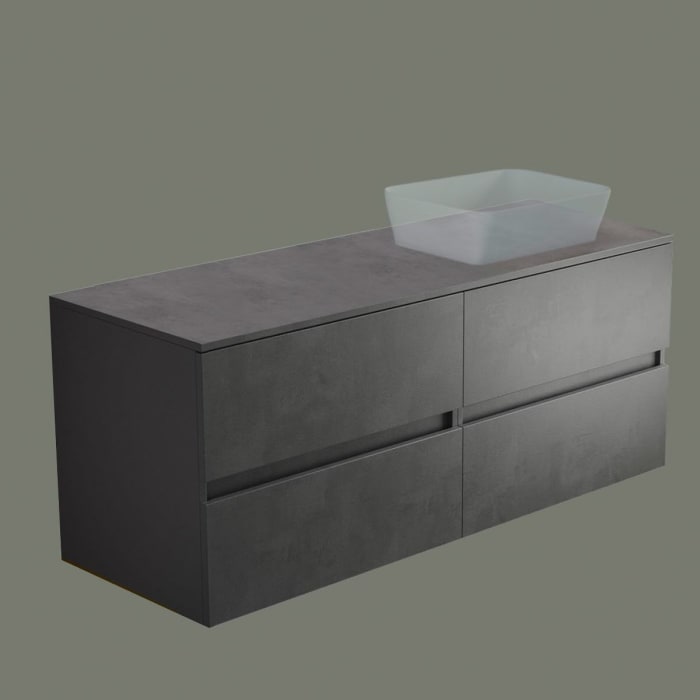 progettobagno Evo 54 Modular Waschtischkonsole 140 cm, Ausführung rechts