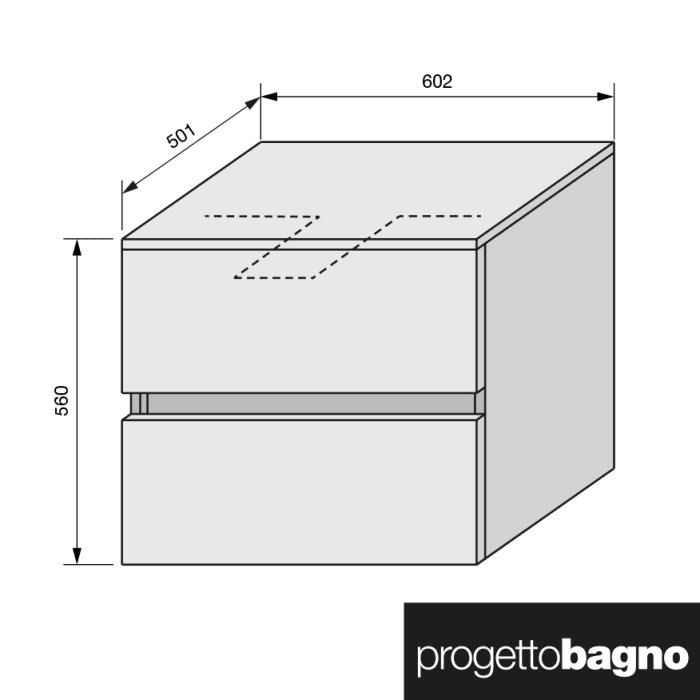 progettobagno Evo 54 Modular Waschtischkonsole  60 cm