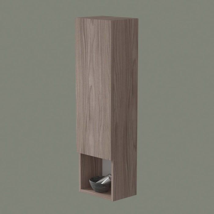 progettobagno Evo 54 Walnuss Vision Halbhochschrank 25 x 105 cm, Anschlag links