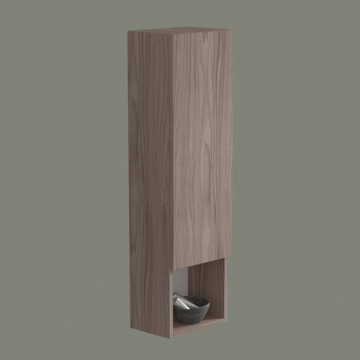 progettobagno Evo 54 Walnuss Vision Halbhochschrank 25 x 105 cm, Anschlag rechts