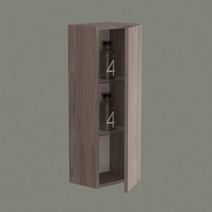 progettobagno Evo 54 Walnuss Vision Halbhochschrank 30 x 80 cm, Anschlag rechts