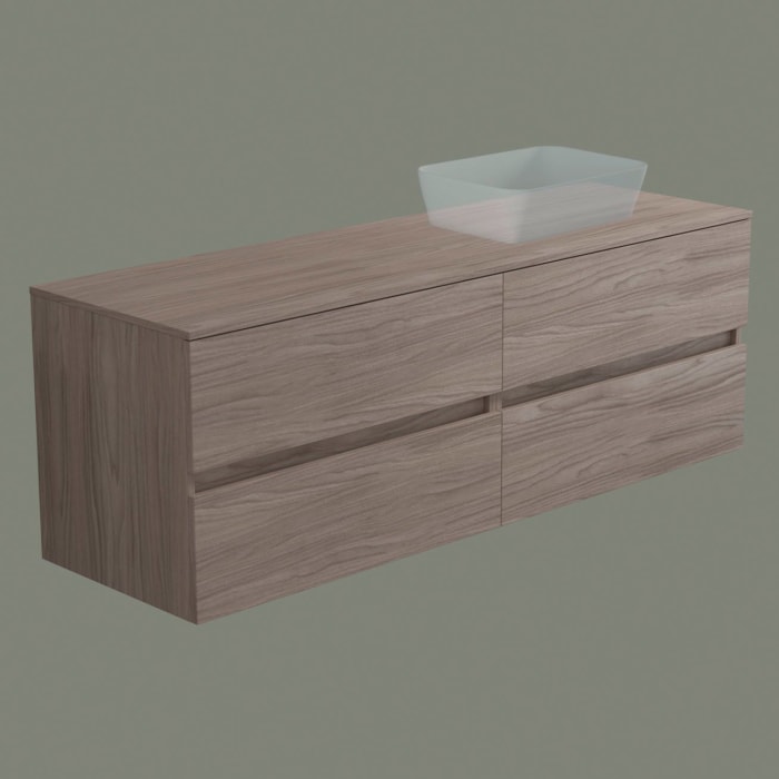 progettobagno Evo 54 Walnuss Vision Waschtischkonsole 160 cm, Ausführung  rechts