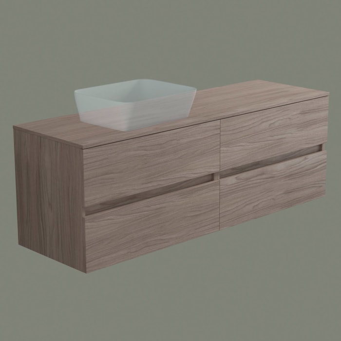 progettobagno Evo 54 Walnuss Vision Waschtischkonsole 160 cm, Ausführung  links