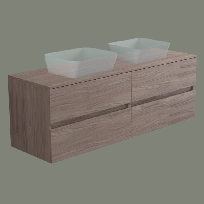 progettobagno Evo 54 Walnuss Vision Doppel-  Waschtischkonsole 160 cm