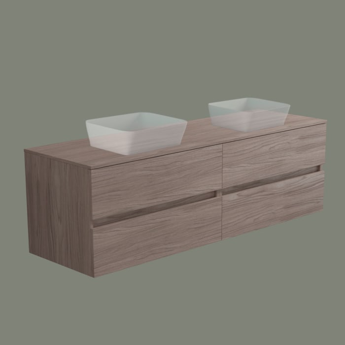 progettobagno Evo 54 Walnuss Vision Doppel-Waschtischkonsole 180 cm