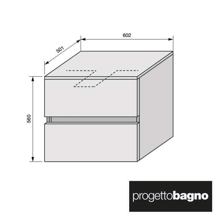 progettobagno Evo 54 Walnuss Vision Waschtischkonsole 60 cm