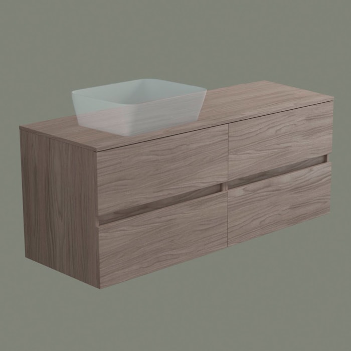 progettobagno Evo 54 Walnuss Vision Waschtischkonsole 140 cm, Ausführung  links