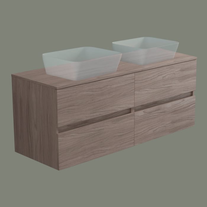 progettobagno Evo 54 Walnuss Vision Doppel-  Waschtischkonsole 140 cm