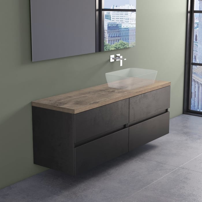 progettobagno Evo Terra Waschtischkonsole 160 cm , Ausführung rechts
