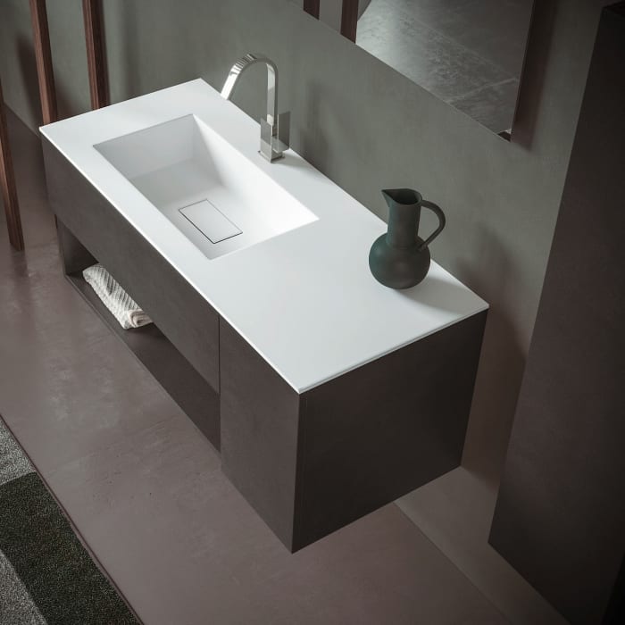 progettobagno Evo 50 Lago Waschtisch mit Unterschrank 120 cm, Ausführung links