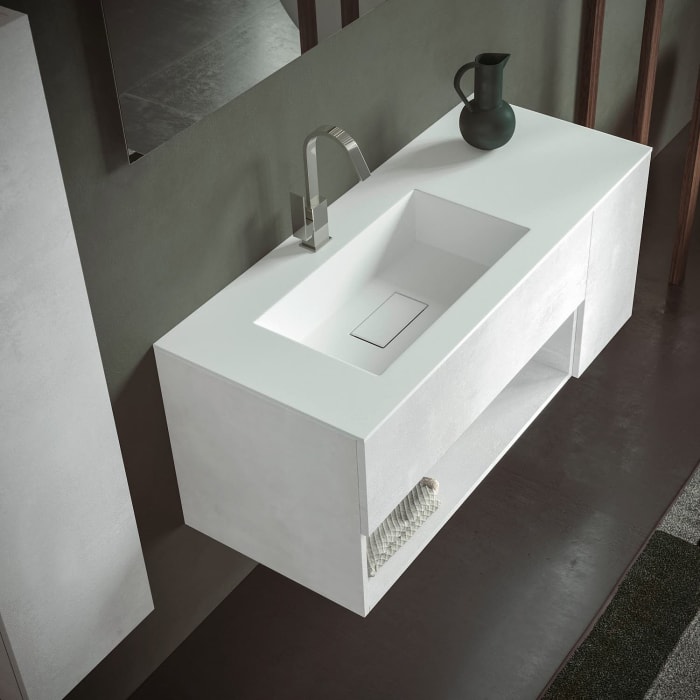 progettobagno Evo 50 Lago Waschtisch mit Unterschrank 120 cm, Ausführung links