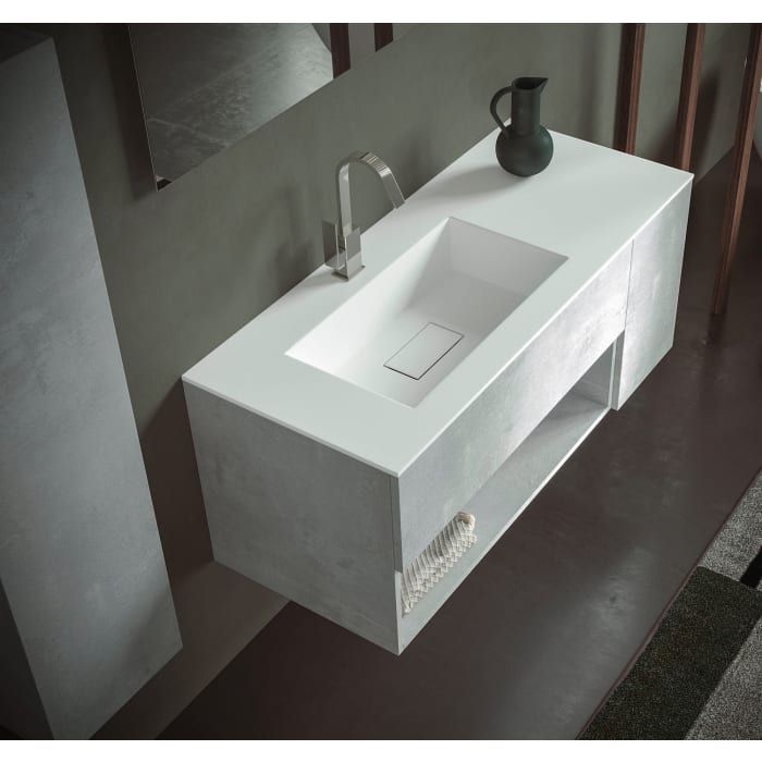 progettobagno Evo 50 Lago Waschtisch mit Unterschrank 120 cm, Ausführung links