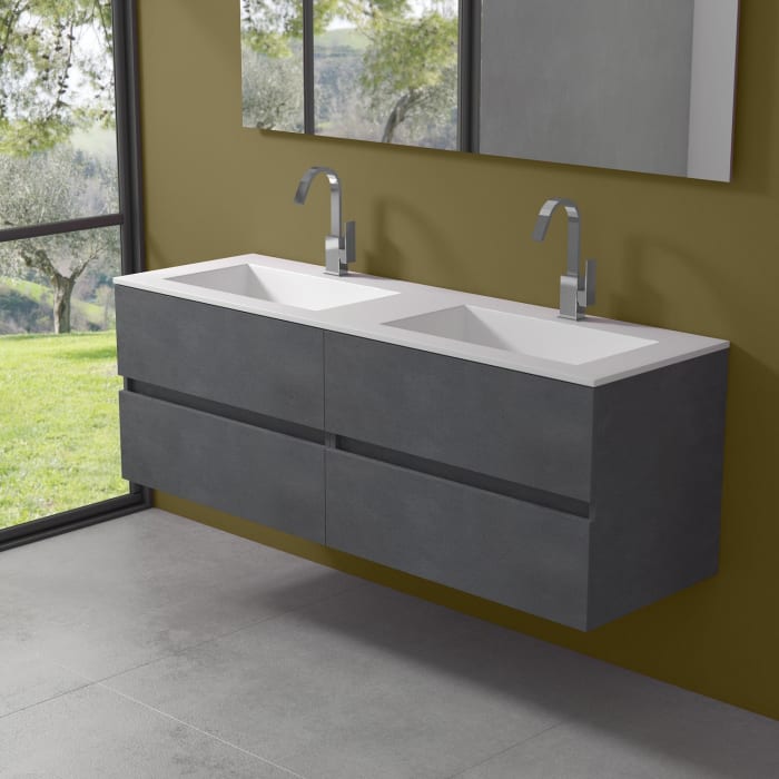 progettobagno Evo 54 Lago Doppel-Waschtisch mit Unterschrank 160 cm
