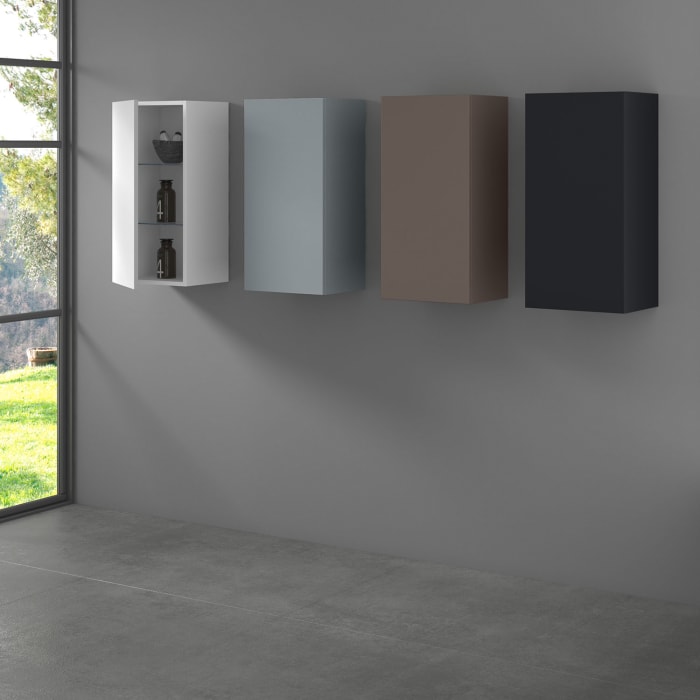 progettobagno Maggiore Halbhochschrank 40 x 80 cm, Anschlag rechts