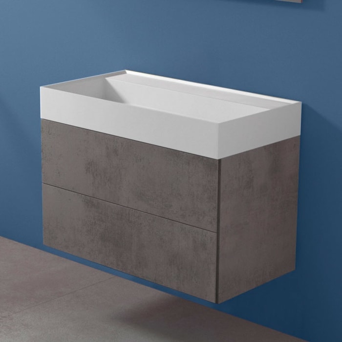 progettobagno Pianosa Hitek Waschtisch mit Unterschrank 85 cm wandhängend ohne Hahnloch