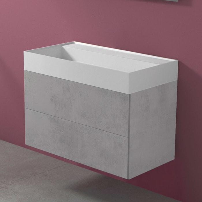 progettobagno Pianosa Hitek Waschtisch mit Unterschrank 85 cm wandhängend ohne Hahnloch