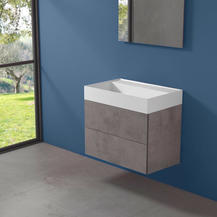 progettobagno Pianosa Hitek Waschtisch mit Unterschrank 70 cm wandhängend ohne Hahnloch