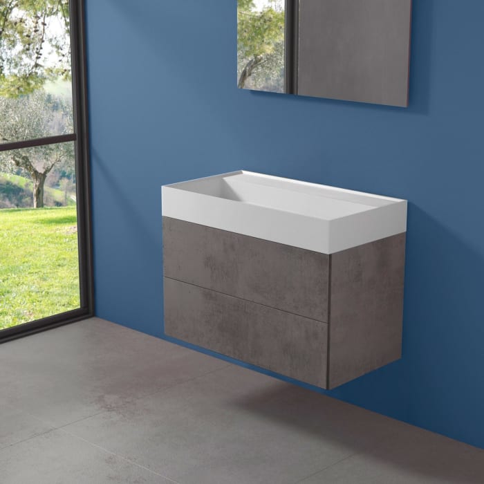 progettobagno Pianosa Hitek Waschtisch mit Unterschrank 85 cm wandhängend ohne Hahnloch