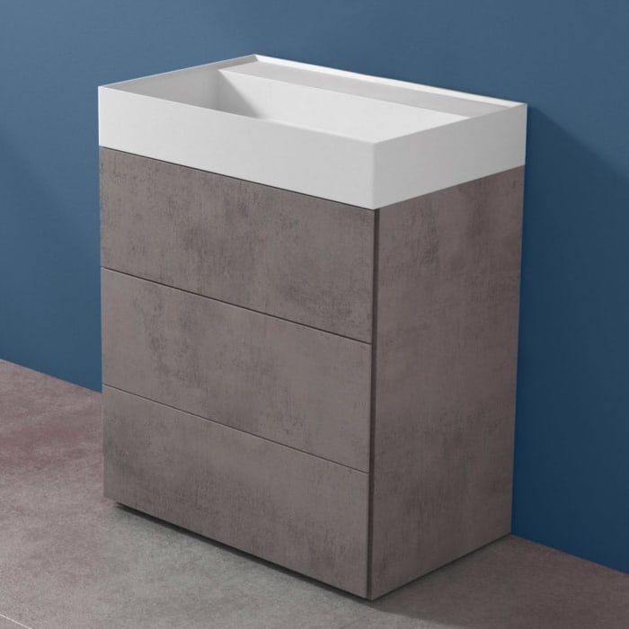 progettobagno Pianosa Hitek Waschtisch mit Unterschrank 70 cm bodenstehend ohne Hahnloch