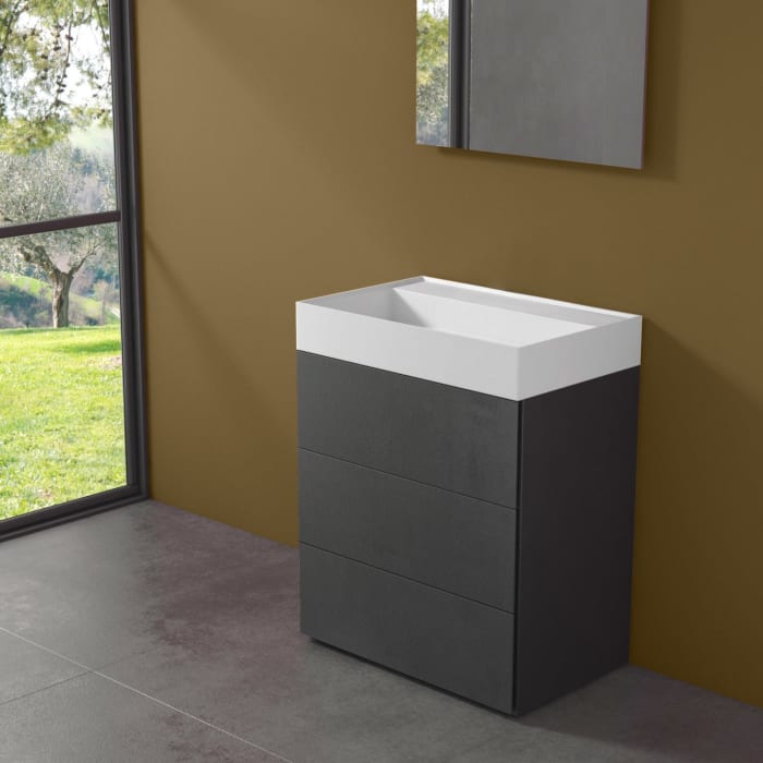 progettobagno Pianosa Hitek Waschtisch mit Unterschrank 70 cm bodenstehend ohne Hahnloch