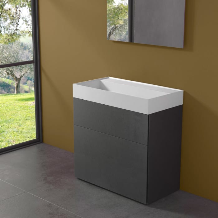 progettobagno Pianosa Hitek Waschtisch mit Unterschrank 85 cm bodenstehend ohne Hahnloch