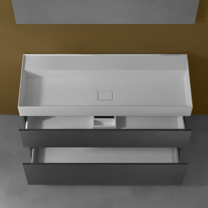 progettobagno Pianosa Hitek Waschtisch mit Unterschrank 120 cm bodenstehend ohne Hahnloch