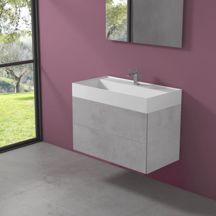 progettobagno Pianosa Hitek Waschtisch mit Unterschrank 85 cm wandhängend
